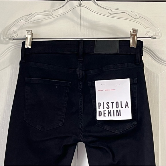 REVOLVE PISTOLA Audrey Berlin night Midrise Skinny denim Jeans raw hem size 25 - Picture 7 of 16